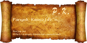 Panyek Kasszián névjegykártya